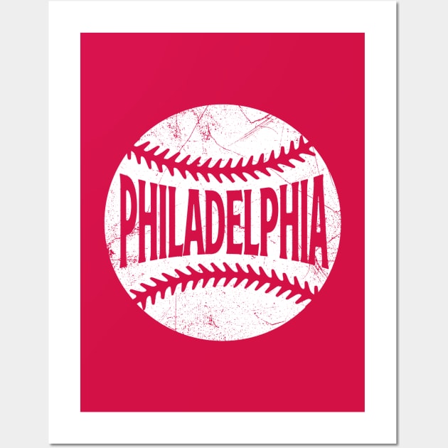 Philadelphia Retro Baseball - Red Wall Art by KFig21